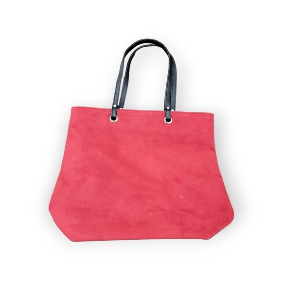 Red Suede Leather Handbag - Picture 1 of 6